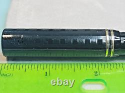 VTG Oversize Eclipse Black Chased Flat Top Fountain Pen 14k nib, MUST SEE PICs