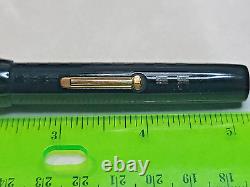 VTG Oversize Eclipse Black Chased Flat Top Fountain Pen 14k nib, MUST SEE PICs