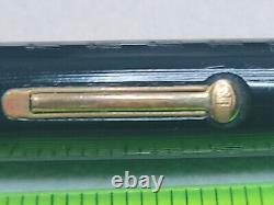 VTG Oversize Eclipse Black Chased Flat Top Fountain Pen 14k nib, MUST SEE PICs