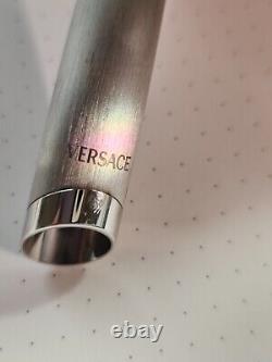 Versace Fountain Pen Stainless Steel, 18K Medium Nib (Near Mint, Never Inked)