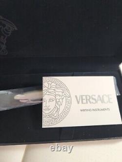 Versace Fountain Pen Stainless Steel, 18K Medium Nib (Near Mint, Never Inked)