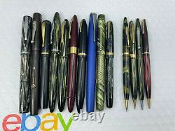 Vintage 14 Fountain pen pencil lot from estate parker watermans Sheaffer Lamy