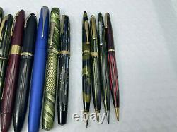 Vintage 14 Fountain pen pencil lot from estate parker watermans Sheaffer Lamy