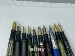 Vintage 14 Fountain pen pencil lot from estate parker watermans Sheaffer Lamy