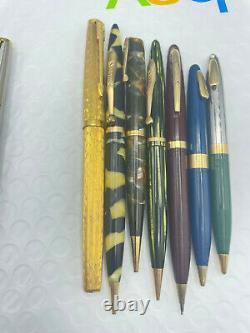 Vintage 15 Fountain pen pencil lot from estate parker watermans pIlot sheaffer