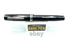 Vintage 1930s HUGE 5.9 Montegrappa ELMO Fountain Pen Black CELLULOID Restored