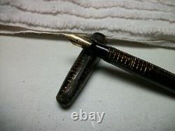 Vintage 1940s- Fountain pen Parker Vacumatic Laminated Golden & Brown Striped