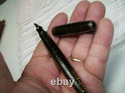 Vintage 1940s- Fountain pen Parker Vacumatic Laminated Golden & Brown Striped