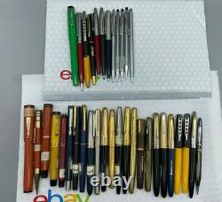 Vintage 36 Fountain pen pencil lot from estate parker watermans cross others