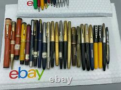 Vintage 36 Fountain pen pencil lot from estate parker watermans cross others