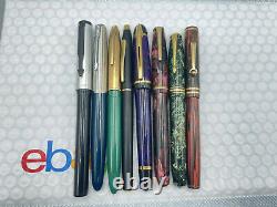 Vintage 8 Fountain pen lot Parker Sheaffer Wahl Conway Stewart Cross Waterman