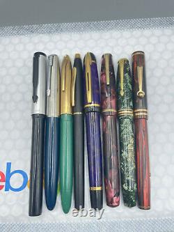 Vintage 8 Fountain pen lot Parker Sheaffer Wahl Conway Stewart Cross Waterman