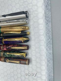 Vintage 8 Fountain pen lot Parker Sheaffer Wahl Conway Stewart Cross Waterman