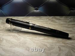 Vintage Black Chased Tiger Gold Fountain Pen-14K Gold B Nib-Germany 1950s
