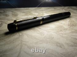 Vintage Black Chased Tiger Gold Fountain Pen-14K Gold B Nib-Germany 1950s