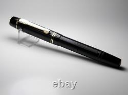 Vintage Black Chased Tiger Gold Fountain Pen-14K Gold B Nib-Germany 1950s