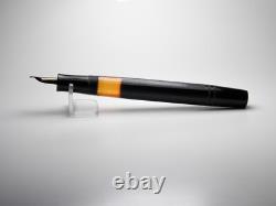 Vintage Black Chased Tiger Gold Fountain Pen-14K Gold B Nib-Germany 1950s