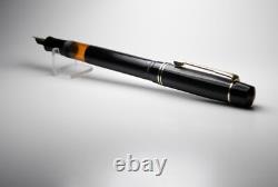 Vintage Black Chased Tiger Gold Fountain Pen-14K Gold B Nib-Germany 1950s