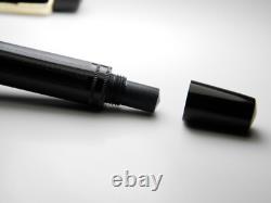 Vintage Black Chased Tiger Gold Fountain Pen-14K Gold B Nib-Germany 1950s