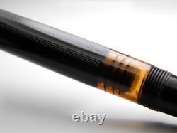 Vintage Black Chased Tiger Gold Fountain Pen-14K Gold B Nib-Germany 1950s