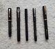 Vintage Black Hard Rubber Pen Lot 5 Pieces Of Bhr Pens, Various Brands