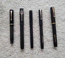 Vintage Black Hard Rubber Pen Lot 5 pieces of BHR pens, various brands