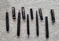 Vintage Black Hard Rubber Pen Lot 5 pieces of BHR pens, various brands