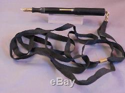 Vintage Black Ring Top Fountain Pen-flexible fine nib