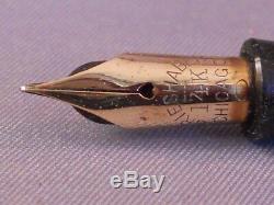 Vintage Black Ring Top Fountain Pen-flexible fine nib