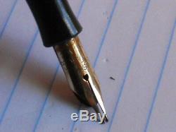 Vintage Black Ring Top Fountain Pen-flexible fine nib