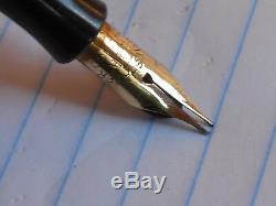 Vintage Black Ring Top Fountain Pen-flexible fine nib