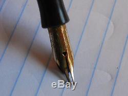 Vintage Black Ring Top Fountain Pen-flexible fine nib