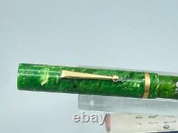 Vintage CHILTON Fountain Pen in JADE Celluloid 14K Fine nib Restored