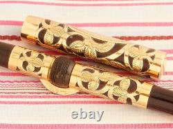 Vintage Conklin Crescent Gold Heath Filigree Etched Floral Overlay Fountain Pen