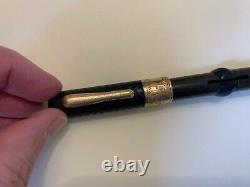 Vintage Conklin Fountain Pen #85 4.25 inch Gold Band Rare Floral Etching