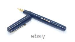 Vintage Conway Stewart 240 Fountain Pen Black Chased Springy 14k Wet Medium Nib