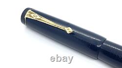 Vintage Conway Stewart 240 Fountain Pen Black Chased Springy 14k Wet Medium Nib