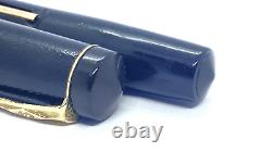 Vintage Conway Stewart 240 Fountain Pen Black Chased Springy 14k Wet Medium Nib