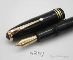 Vintage Conway Stewart No. 58 Fountain Pen Black 14k Gold Broad DURO Nib Nr Mint