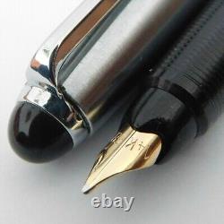 Vintage DIPLOMAT Black Silver Cartridge Gold Nib M 14C Fountain Pen Germany 19