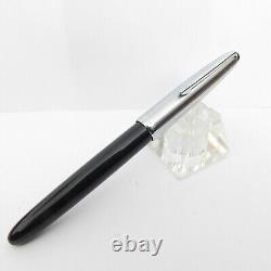 Vintage DIPLOMAT Black Silver Cartridge Gold Nib M 14C Fountain Pen Germany 19
