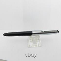 Vintage DIPLOMAT Black Silver Cartridge Gold Nib M 14C Fountain Pen Germany 19