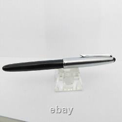 Vintage DIPLOMAT Black Silver Cartridge Gold Nib M 14C Fountain Pen Germany 19