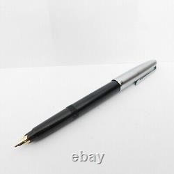 Vintage DIPLOMAT Black Silver Cartridge Gold Nib M 14C Fountain Pen Germany 19