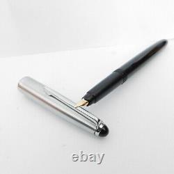 Vintage DIPLOMAT Black Silver Cartridge Gold Nib M 14C Fountain Pen Germany 19