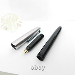 Vintage DIPLOMAT Black Silver Cartridge Gold Nib M 14C Fountain Pen Germany 19