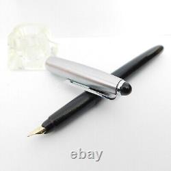 Vintage DIPLOMAT Black Silver Cartridge Gold Nib M 14C Fountain Pen Germany 19