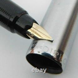 Vintage DIPLOMAT Black Silver Cartridge Gold Nib M 14C Fountain Pen Germany 19