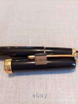 Vintage Diplomat Classic 1922 Fountain Pen Black Gold Trim Germany Unused