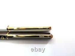 Vintage ELYSEE Fountain 2 Pen Set with Original Case White and Black Chrome